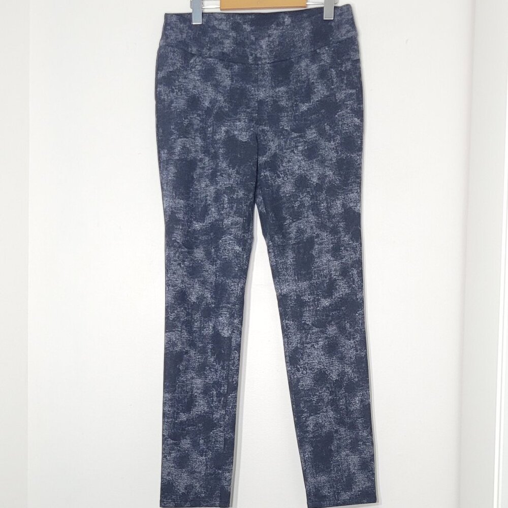 Mode De Vie Women's Black Gray Abstract Pattern Stretch Slim-Fit Causal Leggings